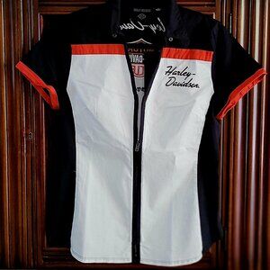Harley Davidson Zip-Front Short-Sleeve Shirt